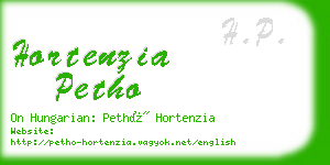hortenzia petho business card